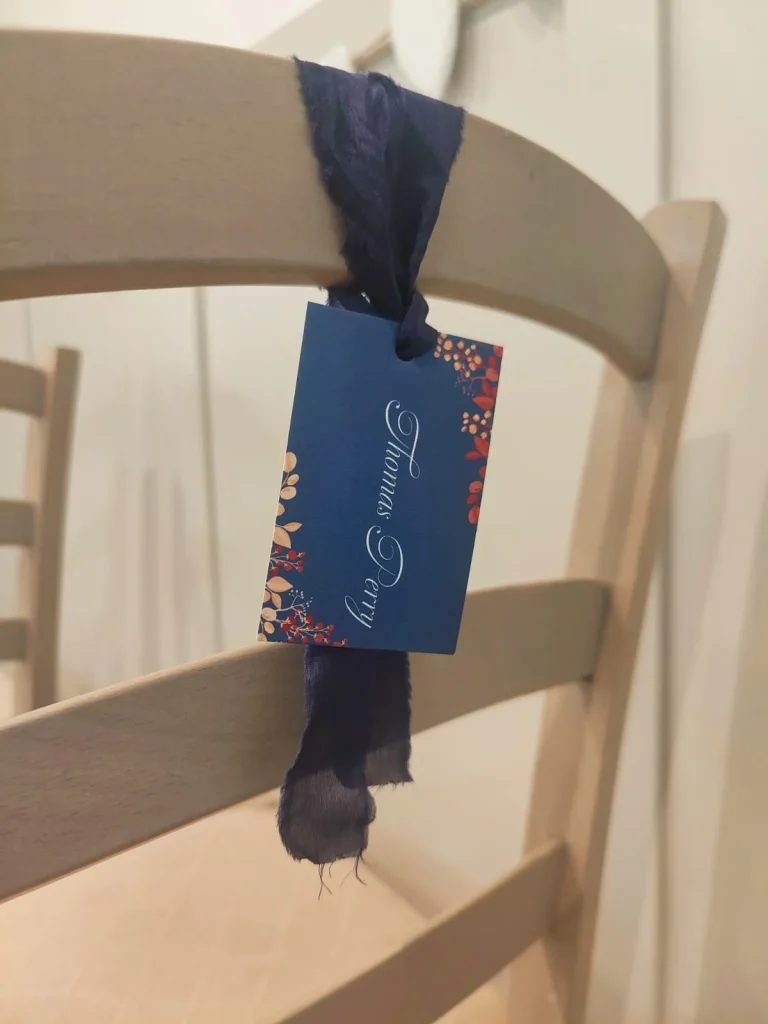The Blue Floral Chair Label 2