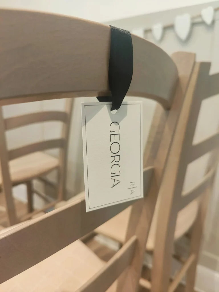 Timeless White Chair Label