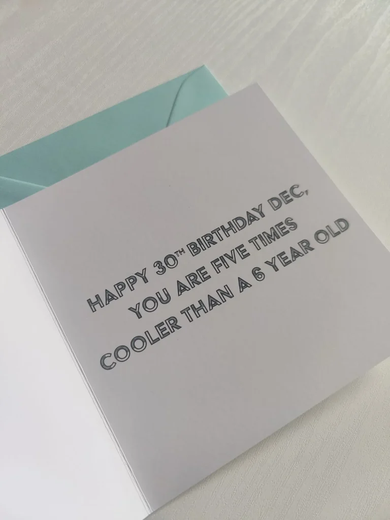 30th Birthday Greetings Card, Inkspiration by Gabrielle