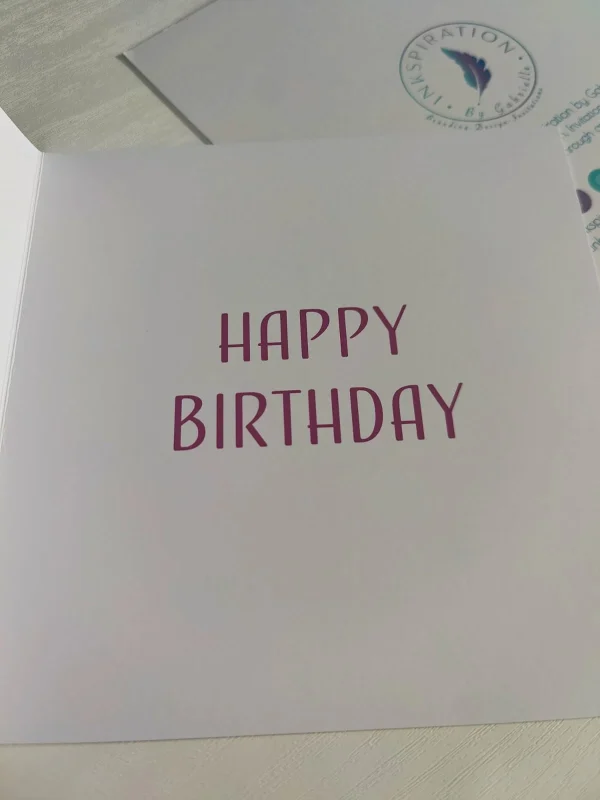 Dark Pink Happy Birthday Card, Inside Card