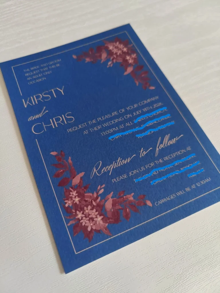 Wedding Stationery Suite - Invitation for Evening Guests - Wheeler Wedding