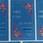 Wedding Stationery Suite - Table Four - Wheeler Wedding - Table Numbers