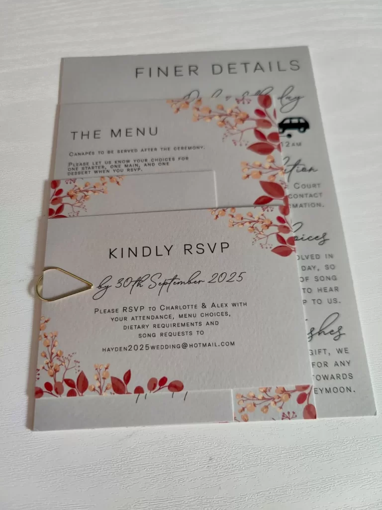Hayden Wedding, Invitation Suite, With Gold Clip, Image 3