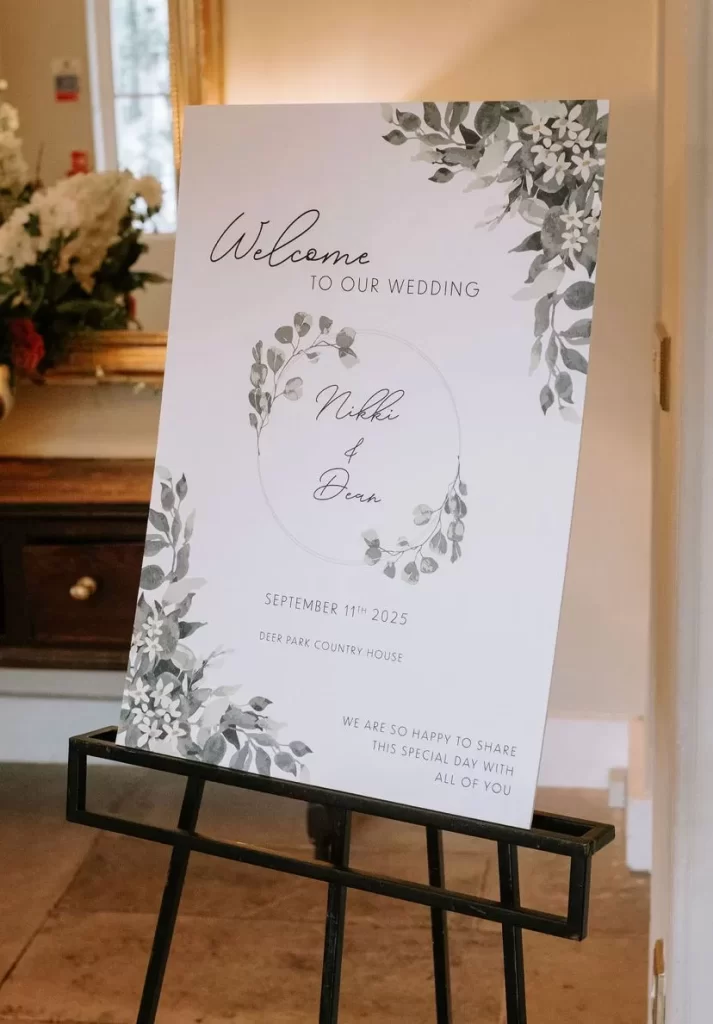Wedding welcome sign for Nikki and Dean's Wedding