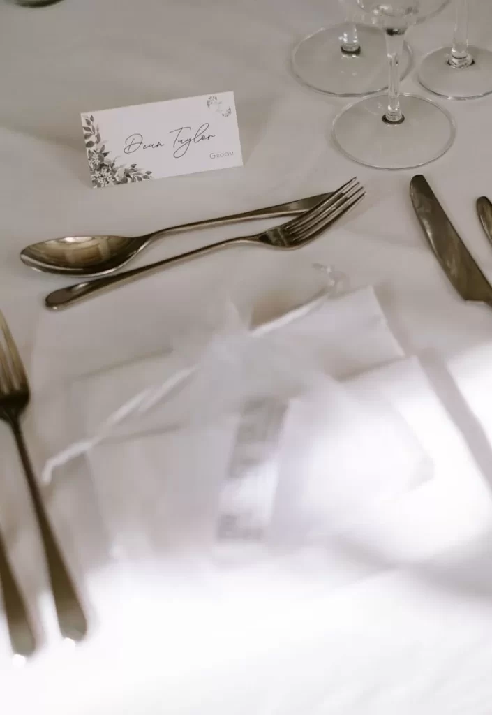 Wedding table place name for the Groom, for Nikki and Dean's Wedding
