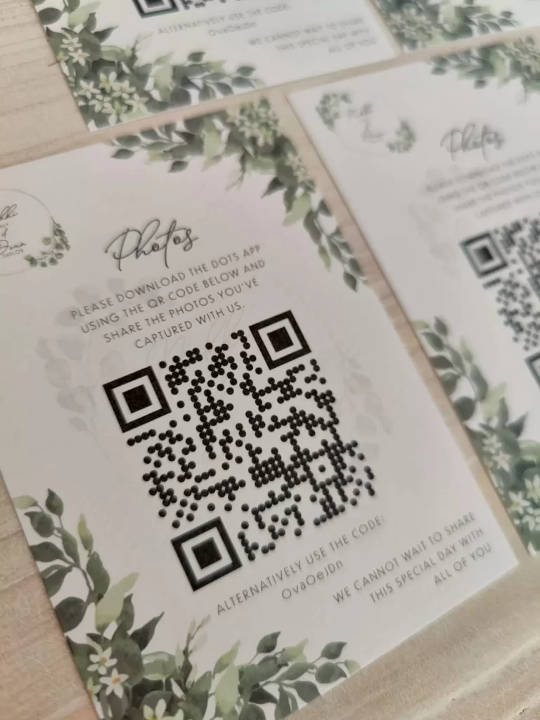 Wedding photo QR sign - Nikki and Dean